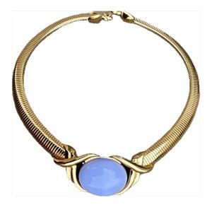 Vintage 1980’s Trifari Omega Chain Choker Necklace